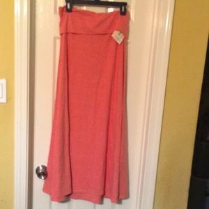 Peach colored maxi LuLa Roe medium size skirt